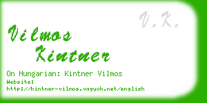 vilmos kintner business card